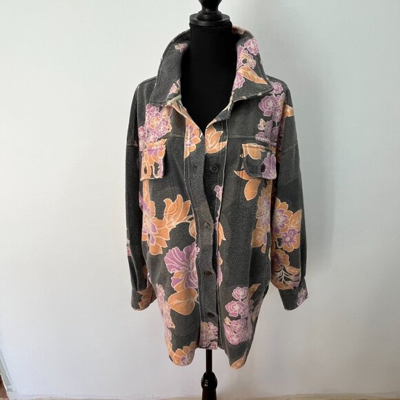 NWT Free People Floral Printed Ruby Jacket in Charcoal, Small, NWT - Picture 6 of 8